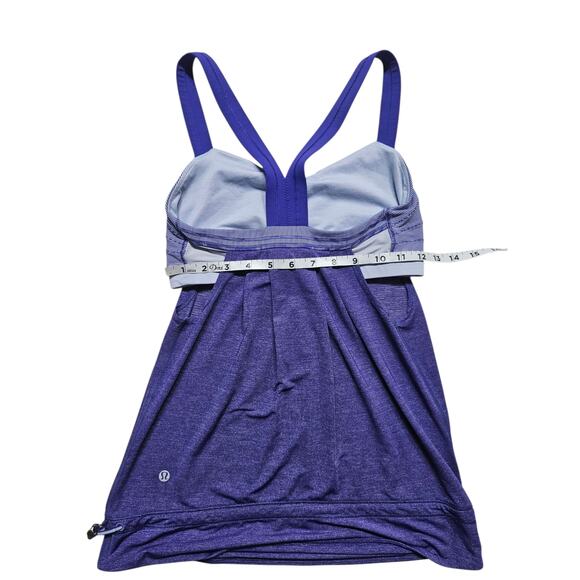 Lululemon Women's Rest Less Tank Top Heathered Bruised Berry Stripes Size 6 - Picture 8 of 8